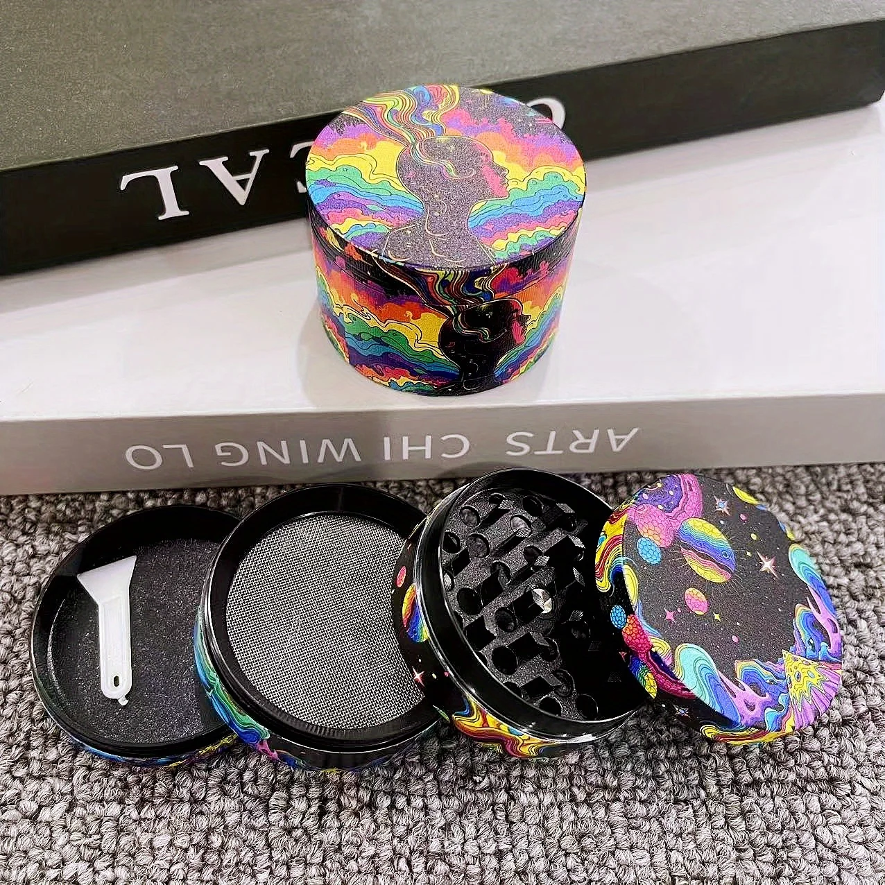 2inch Metal Cartoon Herb Grinder 4-Layers Crusher Manual Mortar Mill Spice Pestle Tobacco Grass Grinder Smoking Accessories