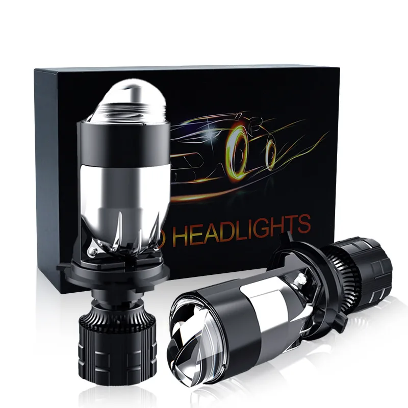 

2pcs H4 LED Projector Mini Lens Auto H4 LED Headlight Bulb Kit Conversion High Beam Low Beam 6000K Turbo Car Light Lamp 12V