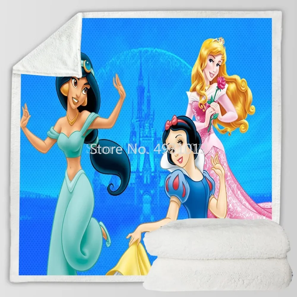 Cartoon Mermaid Princess Jasmine Baby Blanket Plush Blankets Throw for Sofa Bed Cover Twin Bedding Kids Boys Girls Children Gift