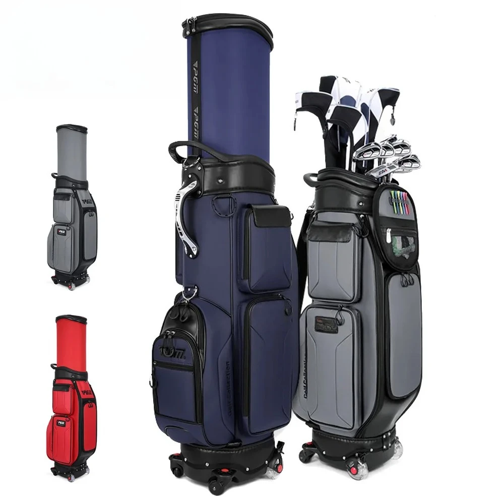 

New Golf Bag Male, Upgraded with Brakes, Four-wheel Flat Push Retractable Bag, Air Consignment