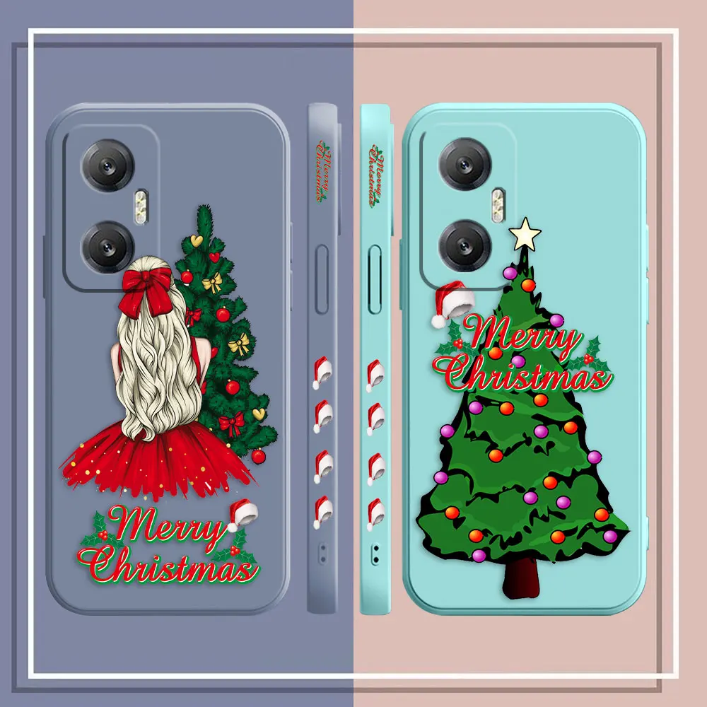 Merry Christmas Santa Hat Phone Case For Infinix HOT 10 10S 11 11S 12 ZERO 20 30 X CAMON 16 PRO 5G Silicone Case Funda Shell