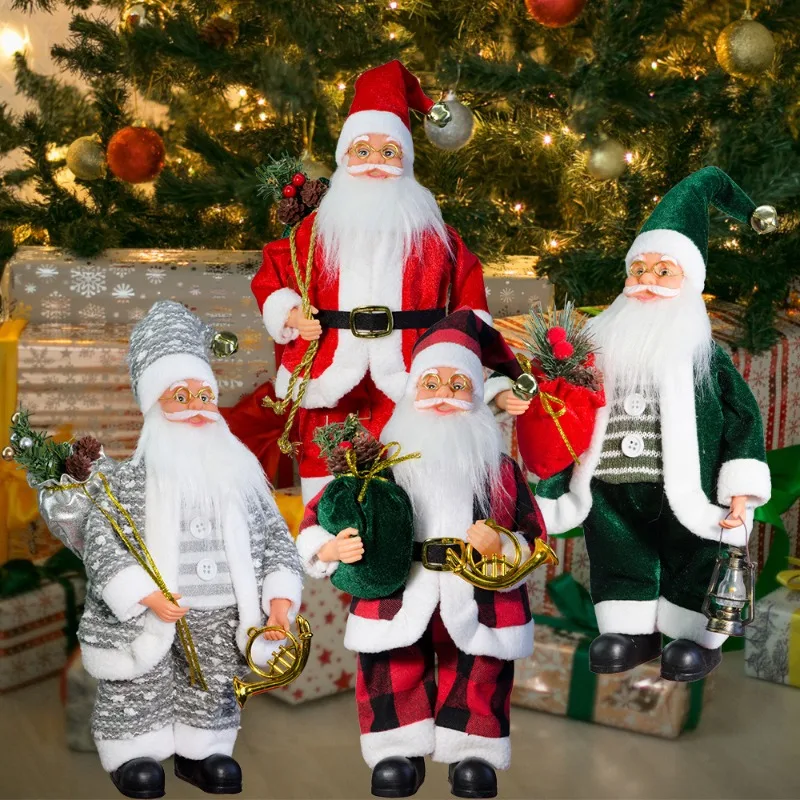 13 Inch Vertical Santa Claus Doll - Soft Plush Christmas Decoration Perfect for Family Gatherings As A Perfect Holiday Gift