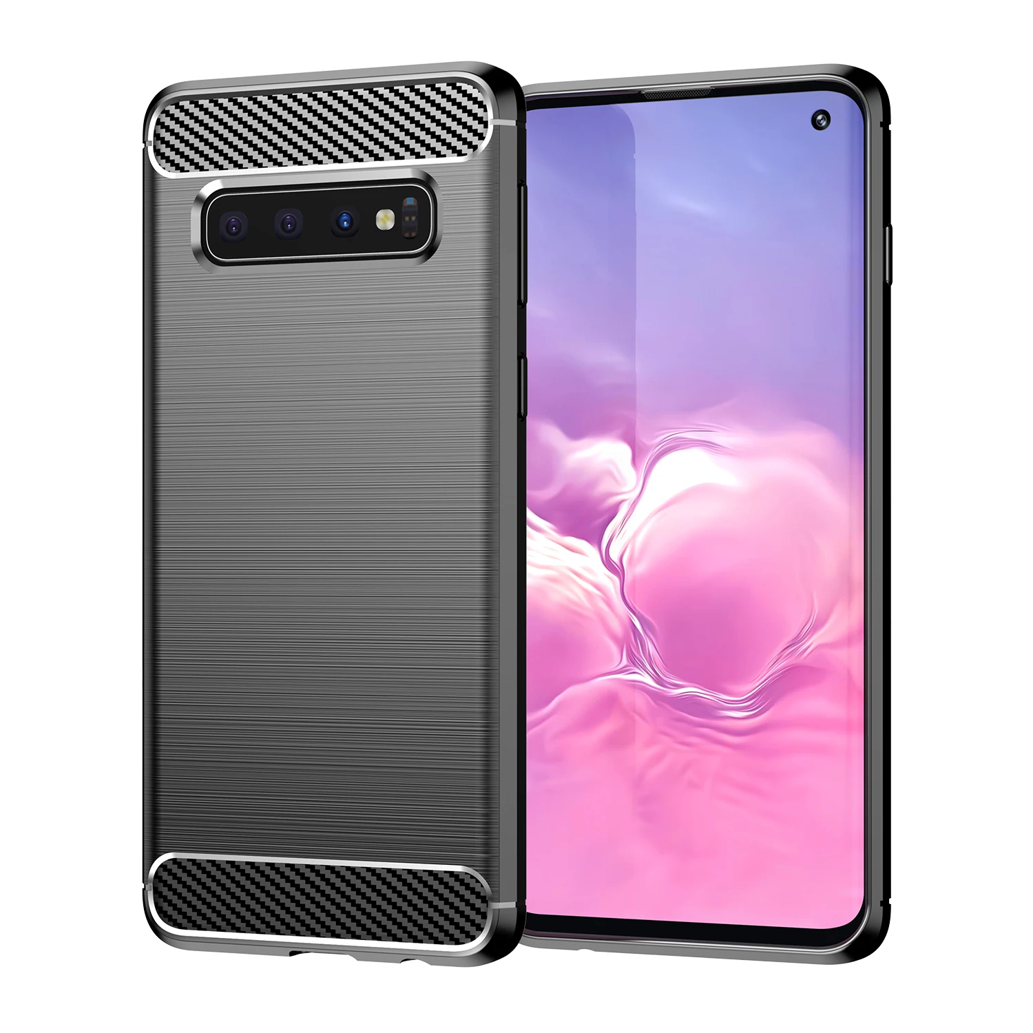Soft Silicone Case for Samsung S10 S9 S8 Plus Galaxy S10E S10 5G Carbon Fiber Cover for samsung s9plus s8 s10 lite Matte Cases