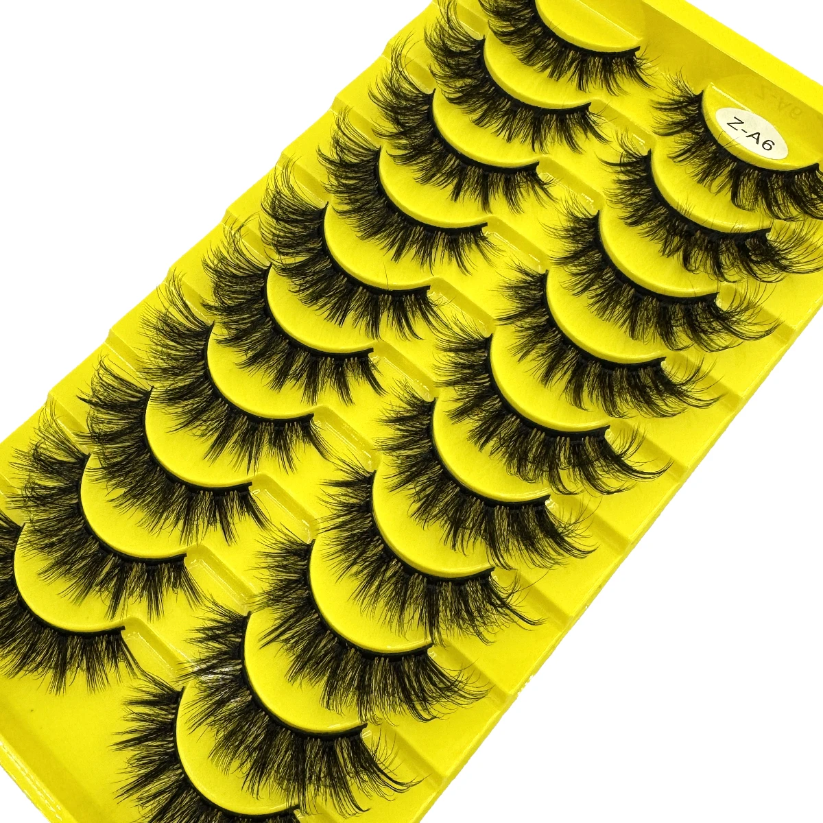 AMSDCN 10 pares de pestañas postizas de visón sintético desordenadas naturales con volumen lujoso para un aspecto espectacular, reutilizables y fáciles de usar