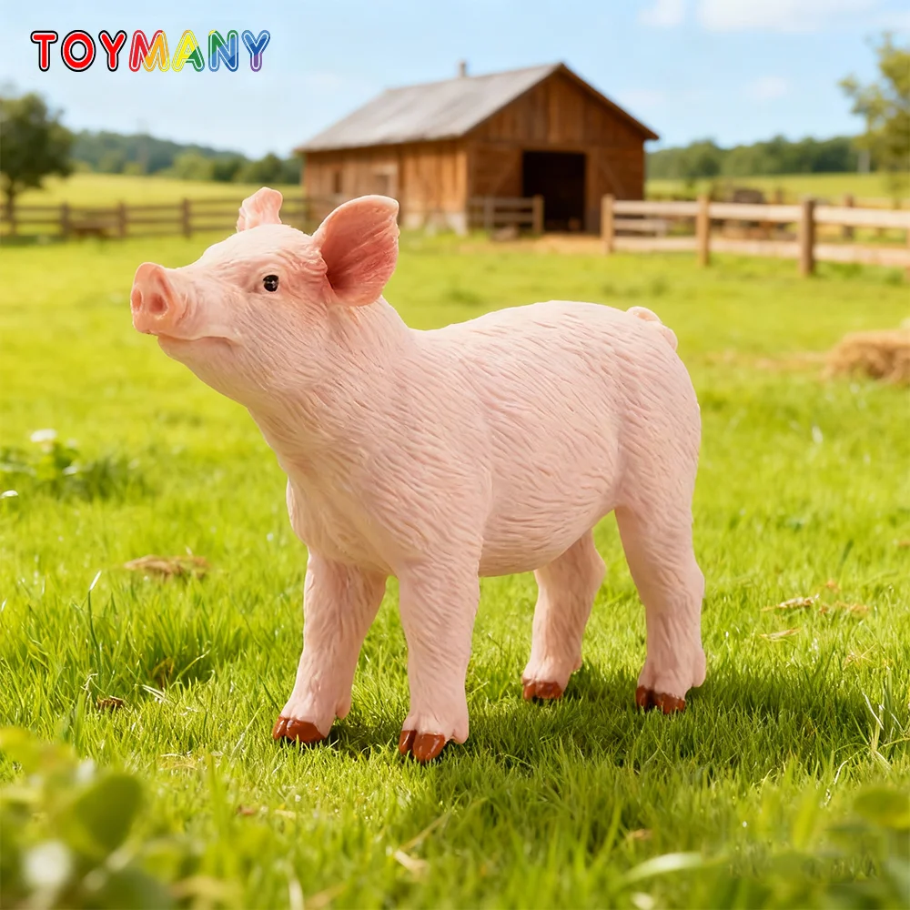 

Toymany Simulation Standing Pink Piglet Farm Animal Model Toy Mini Figures Dolls Action Figurines Toys Children Gift Cake Decora