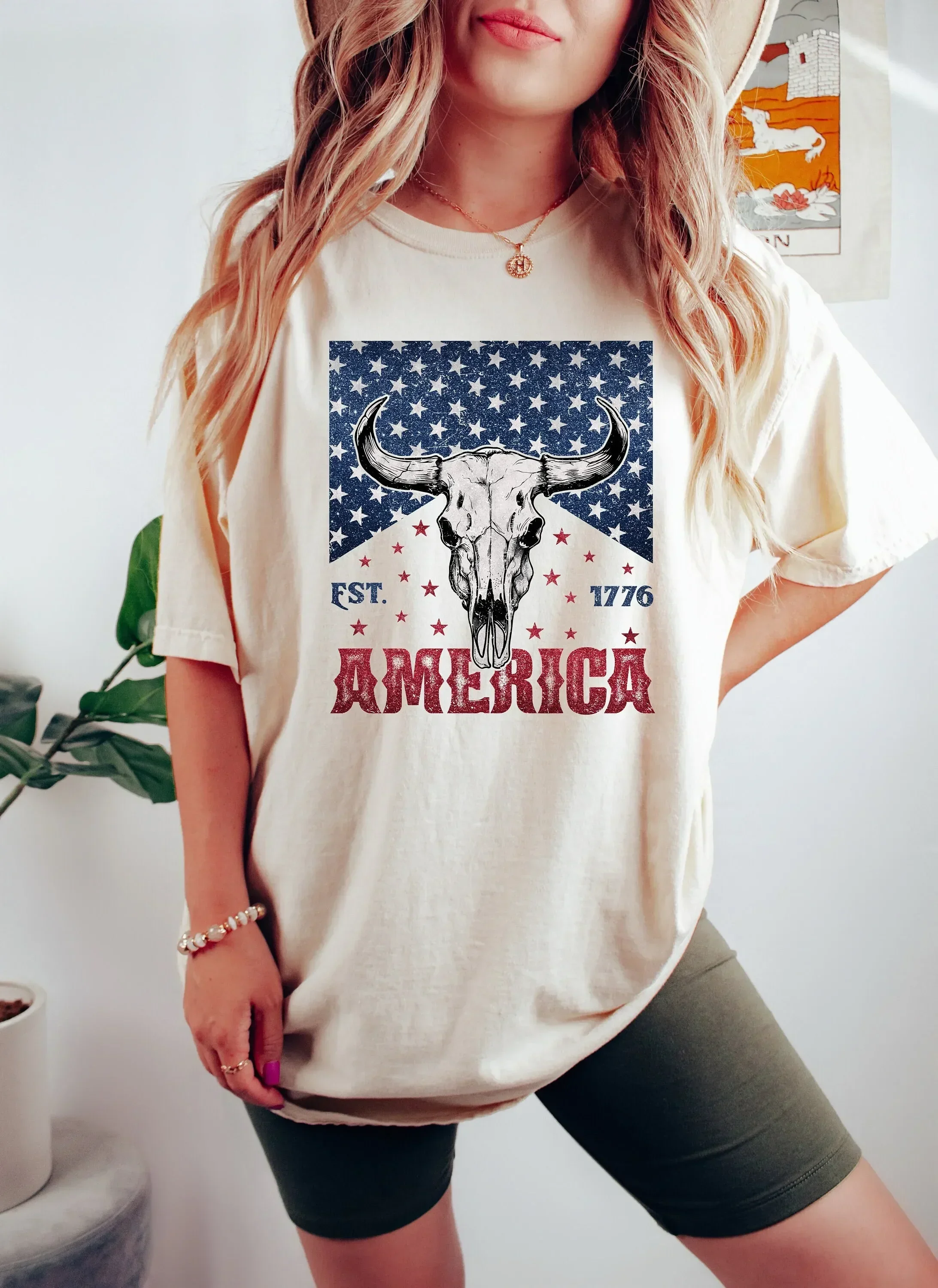 Western Fourth of July T Shirt 4th USA Country Patriotic Independence Day Land Freedom