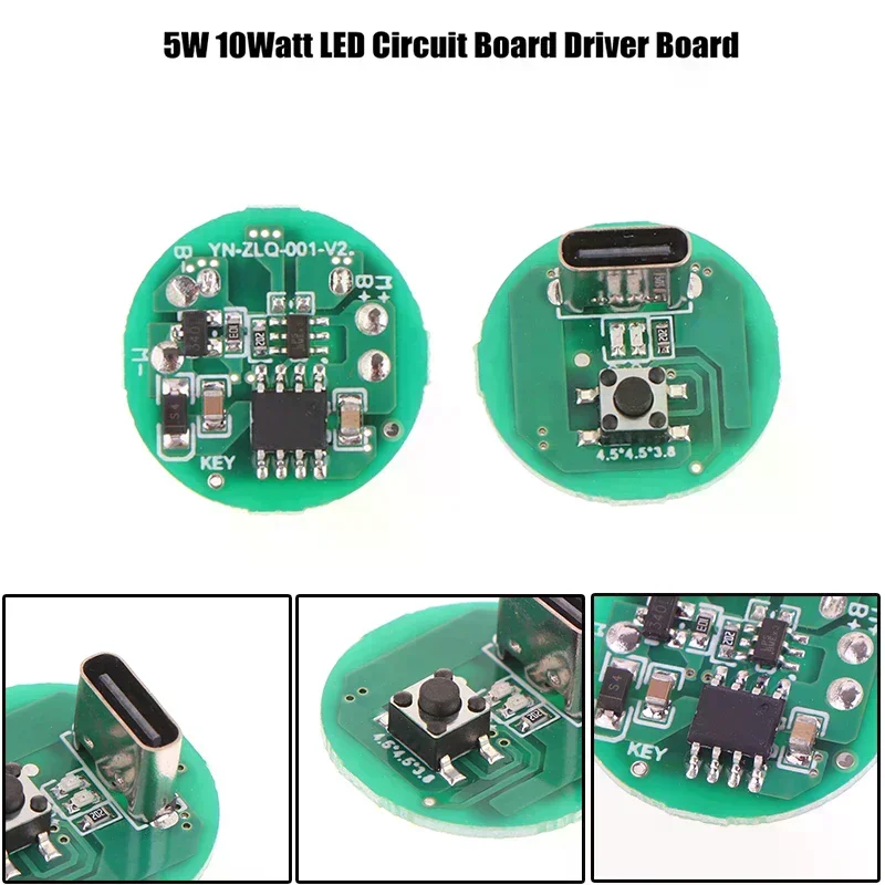 5W 10 Watt LED Circuit Board Driver Board Type-C Charging Module DIY Electronic Accessories For Flashlights Small Fans