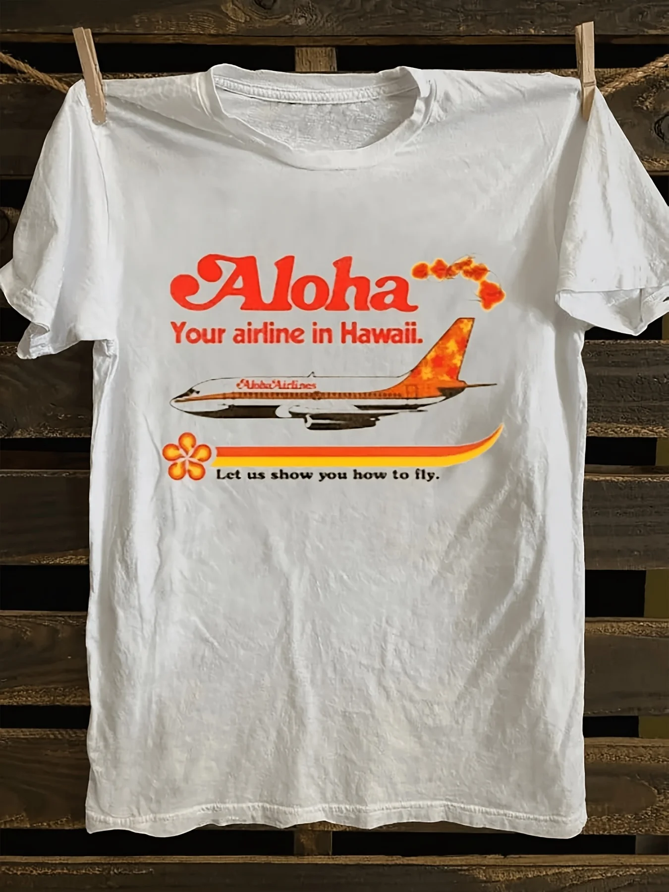 Herren Retro Hawaiianisches Reiseplakat Aloha T-Shirt, Atmungsaktives Kurzarm-Hemd, Reine Baumwolle Ganzjahres-Paar-Streetwear-Hemd