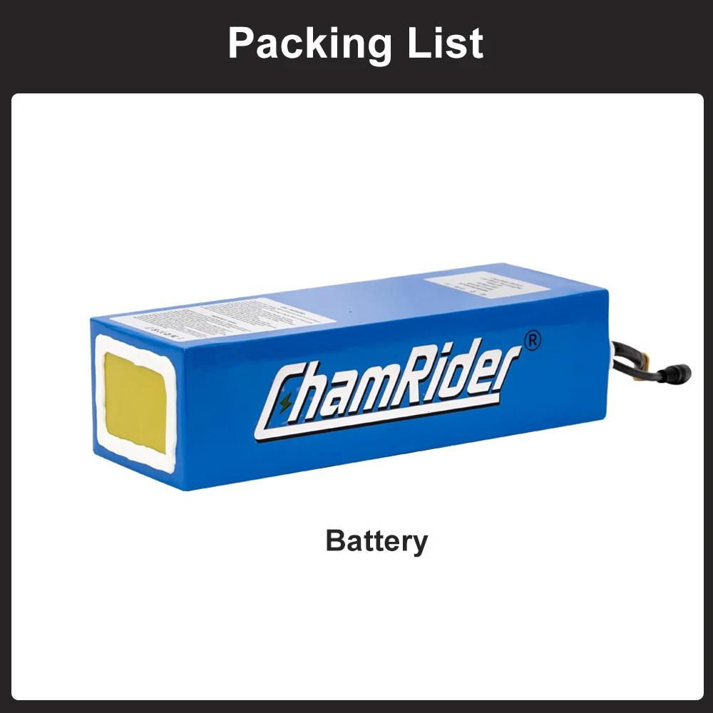 Chamrider E-Bike Akku 36V Elektrofahrrad-Batterie 21AH PVC-Akku 30A BMS-Batterie 18650 Lithium-Zellen 500W 750W – Detail 4