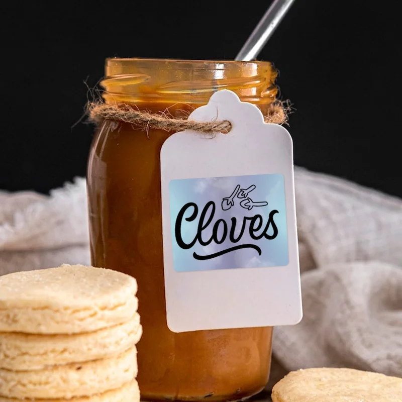 2 Rolls Color Thermal Label Paper 50mm Wide Clouds Round Waterproof Labels Cute Handmade DIY Stickers Use for Thermal Printer