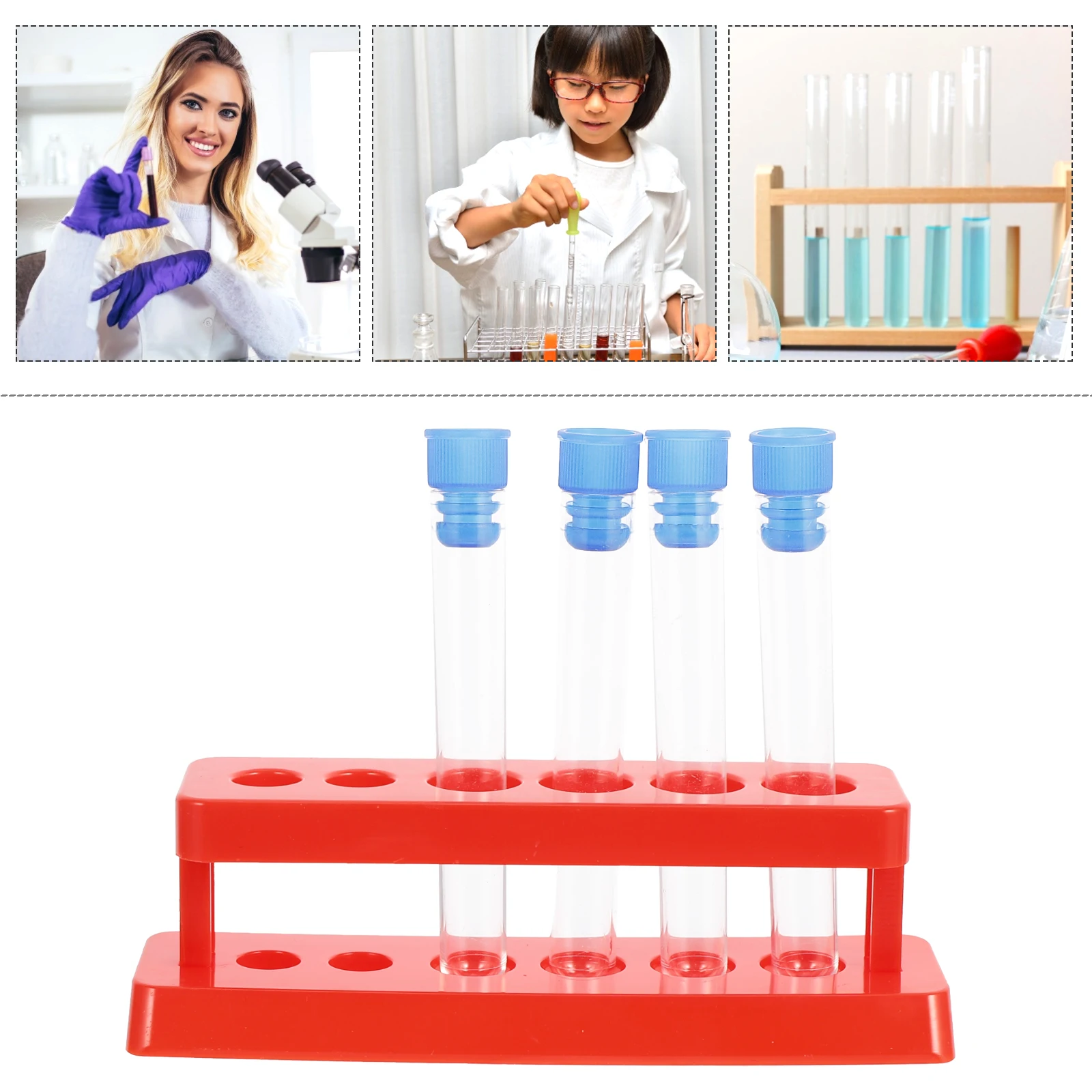 

Test Tube Holder Laboratory Shelf Experiment Tubes Support Rack Kit Plastic Storage