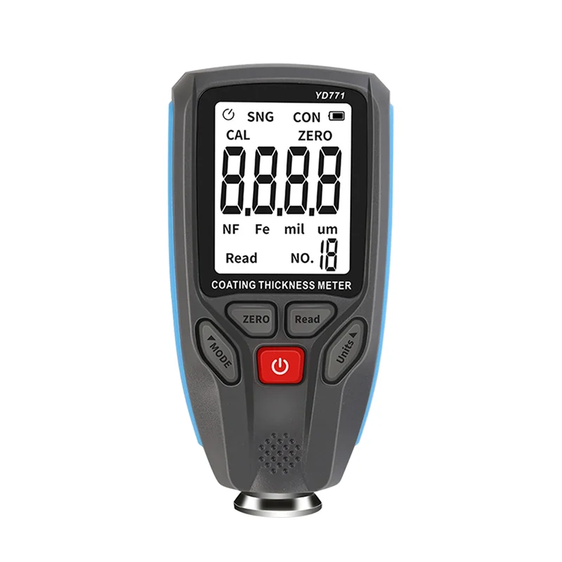 AT05-YD771 1300Um Fe/Nfe Coating Tester Digital Thickness Gauge With Backlight Display For Car Paint Film Measurement Meter