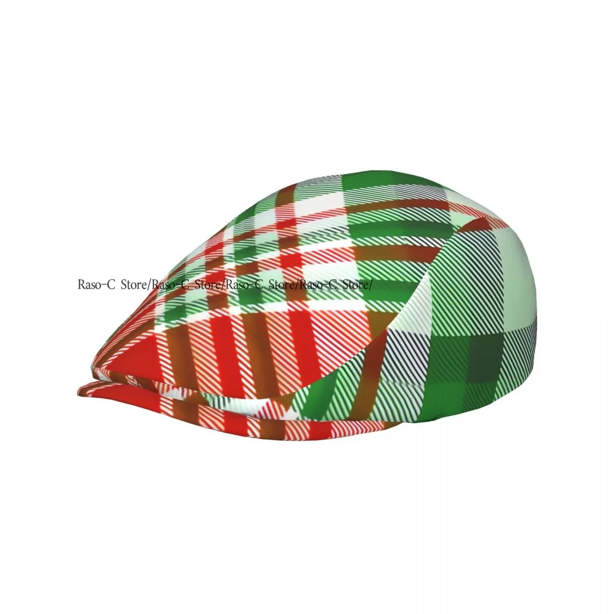 Christmas Plaid Check Pattern Men Women Newsboy Cap Classic Forward Hat Ivy Flat Cap Daily Hat