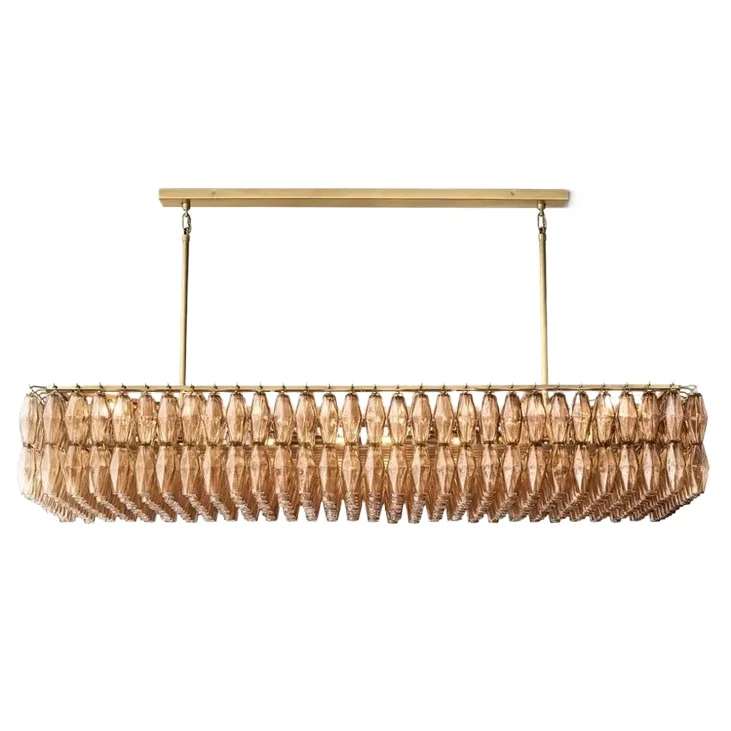 H Brass Glass American Modern Simple Light Luxury Villa Restaurant Shimadai Hotel Project Chandelier