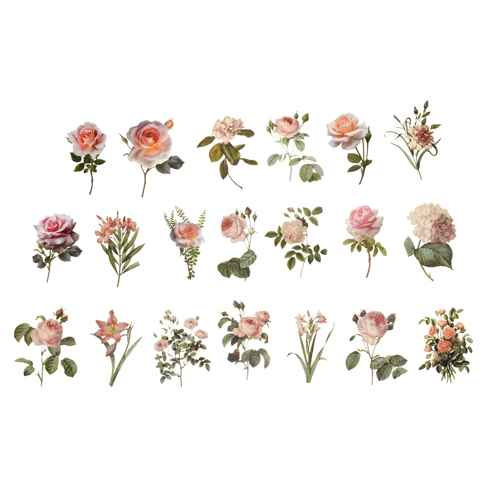 40Pcs/Bag Plant Nature Flower Decorative PVC Sticker For Epoxy Resin Crafts Fillers Material DIY Epoxy Resin Molds Book Decor