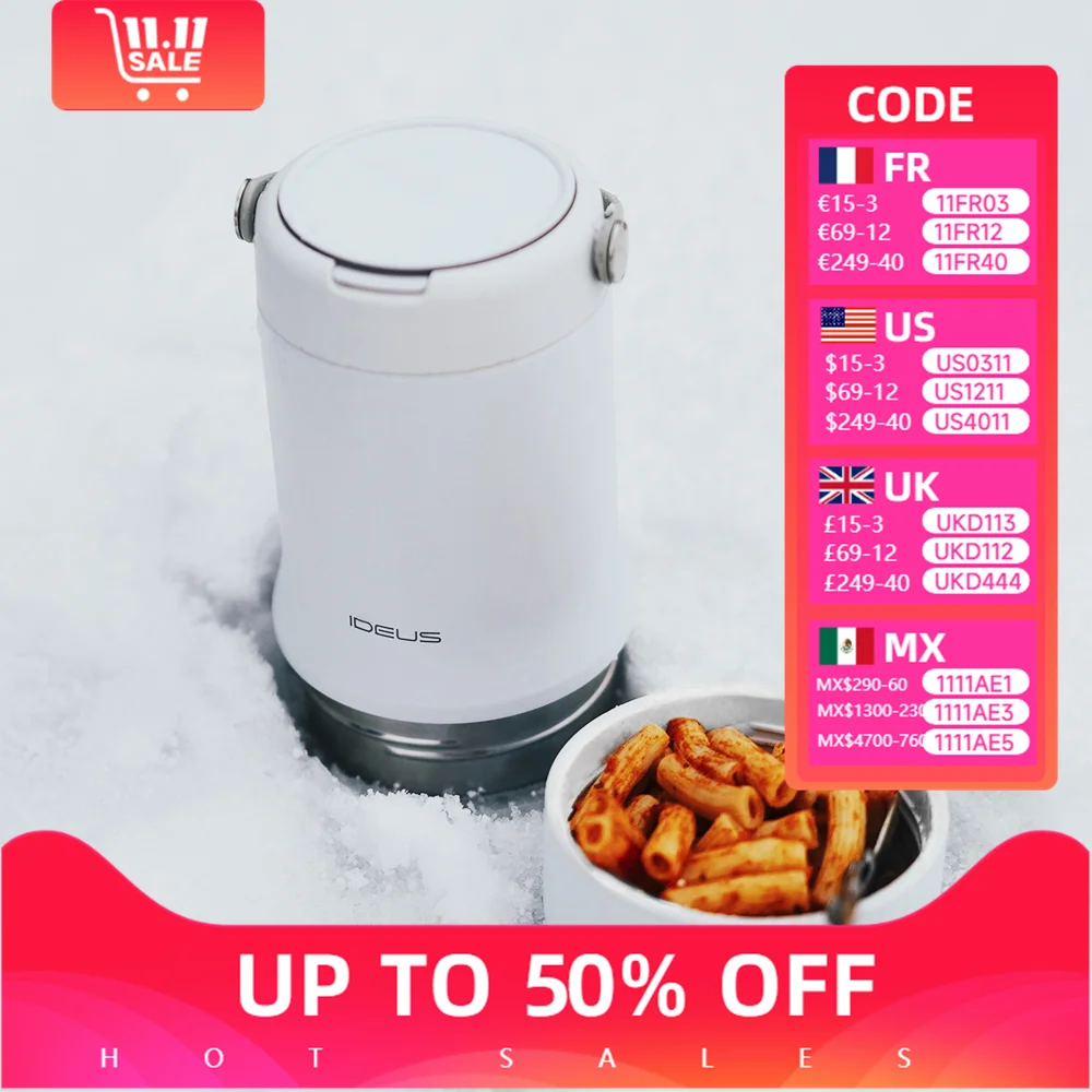 

ideus 304 stainless steel large-capacity vacuum insulated lunch box, portable steaming pot, one-piece bento, lunch box,