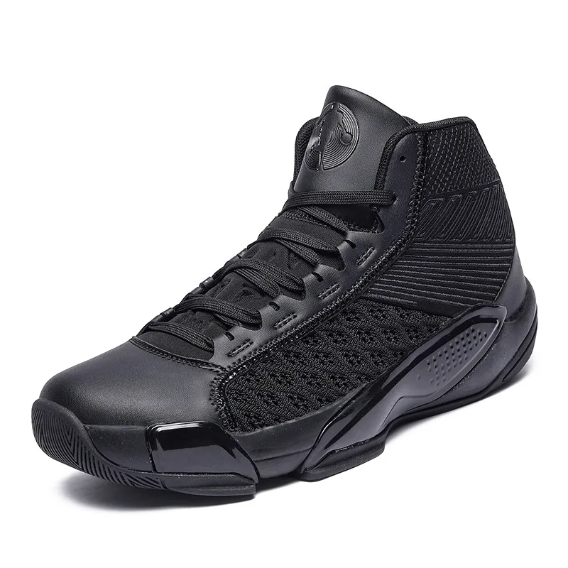 Lynjacye All Black Size 36-45 Men Women Basketball Boots Rebound Anti Slip Cushioning Training Basketball Boots