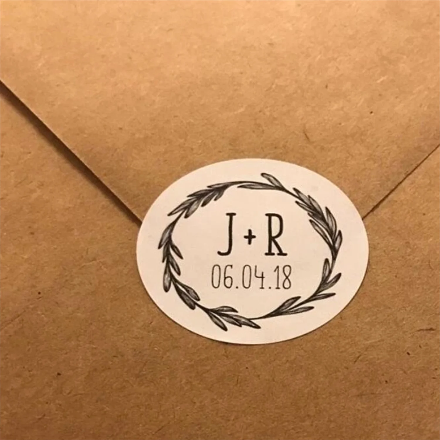 

Personalize Any Text Floral Wreath Wedding Welcome Confetti Stickers Envelope Seals Favor Labels Birthday Gift Favor Stickers