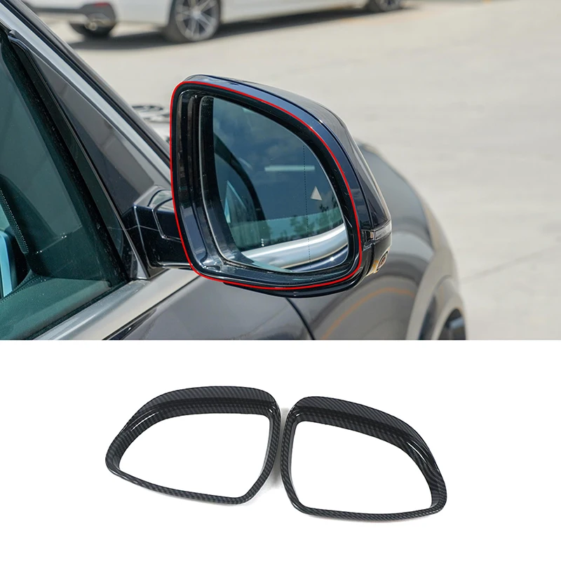 

Car Door Rear View Mirrors Rain Brow Rainproof Frame Trim Carbon Fiber Color Styling For BMW X5 G05 2022 Exterior Accessories