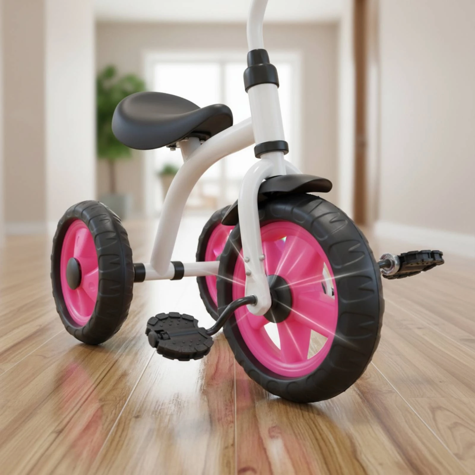 front-wheel-with-axle-pedal-connector-children's-tricycle-wheel-play-vehicle-black-tire-surface-25-cm