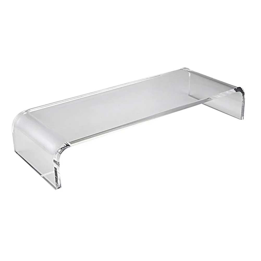 Acrylic Computer Monitor Stand Riser Desktop Monitor Elevated Shelf Office Home Desk Organizer Neck Relief Comfortable Viewing