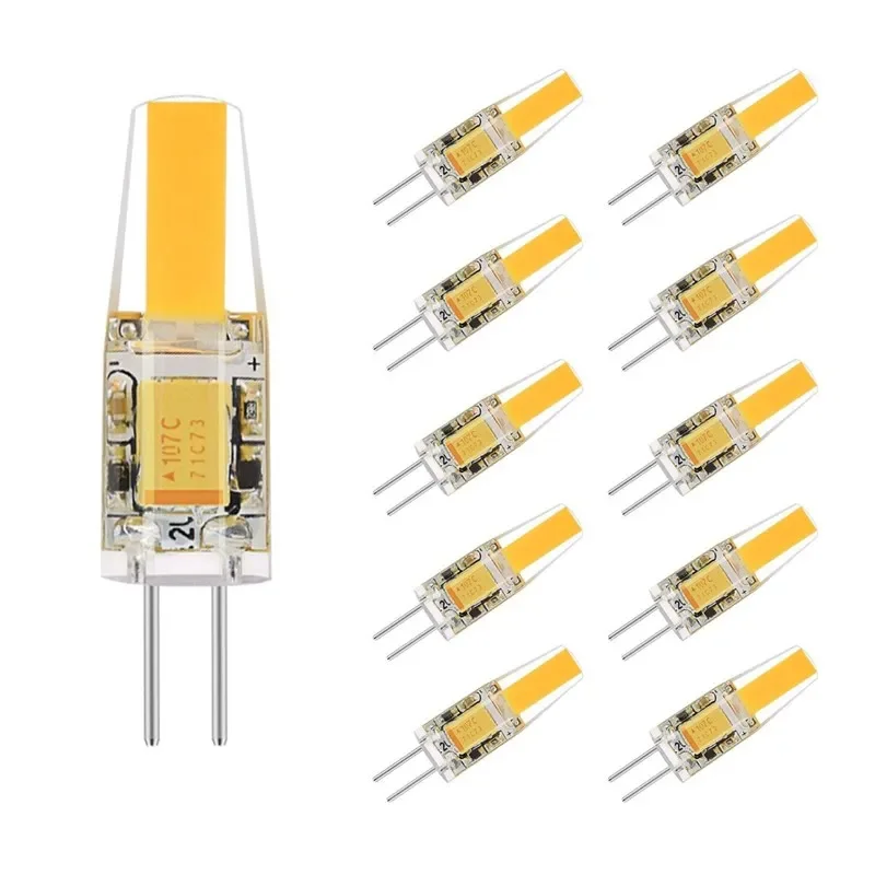 Pop 10Pcs AC/DC 110V 220V 12-24V Non-Dimmable LED Bulbs G4 COB LED Light Lamp Bulbs Silicone Lamp Fixtures Warm White/Coll White
