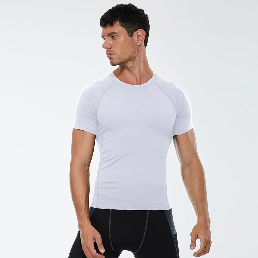 Compression T Shirt Men Summer Sportswear Running T-shirt Elastic Quick Dry Sport Tops Tee Athletic Gym Workout Shirts Men