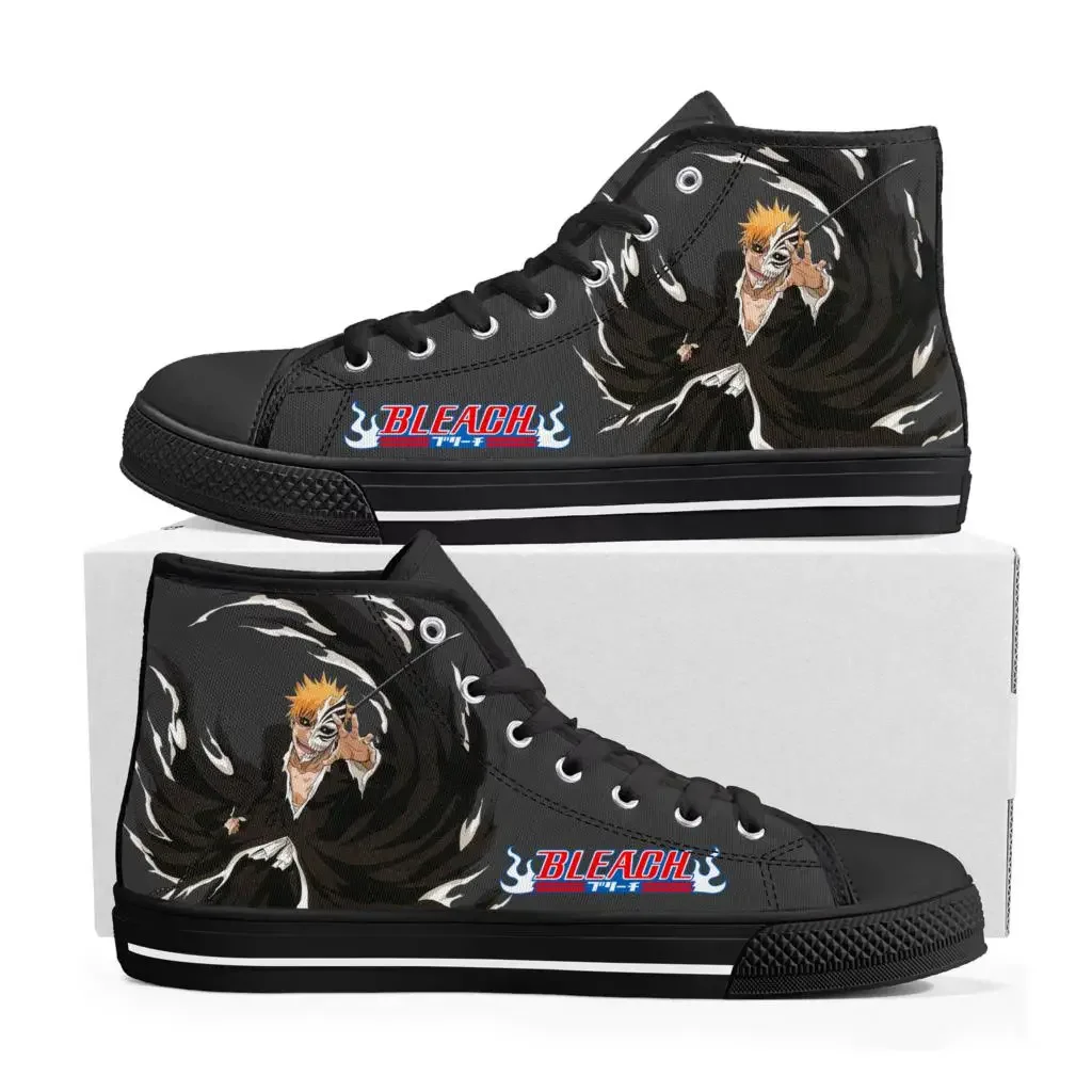 

Anime Bleach High Top Sneakers Mens Womens Teenager High Quality Canvas Sneaker Casual Couple Shoes Custom Shoe