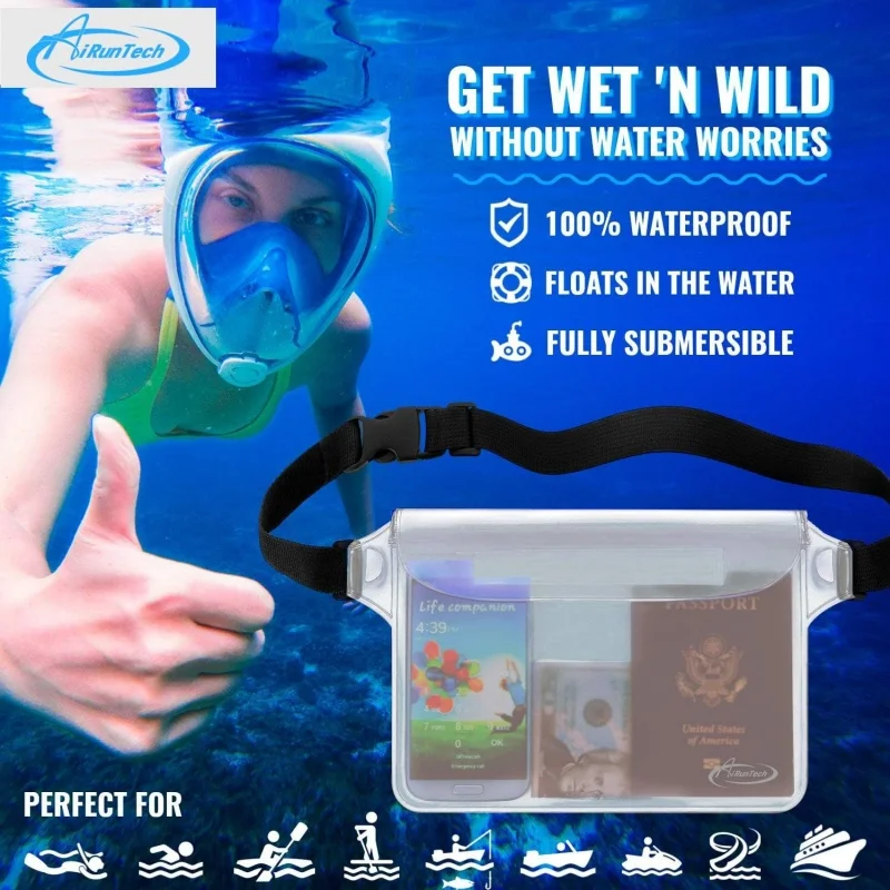 Waterproof Pouch with Waist Strap Beach Accessories Best Way To Keep Your Phone And Valuables Safe And Dry Perfect For Boating