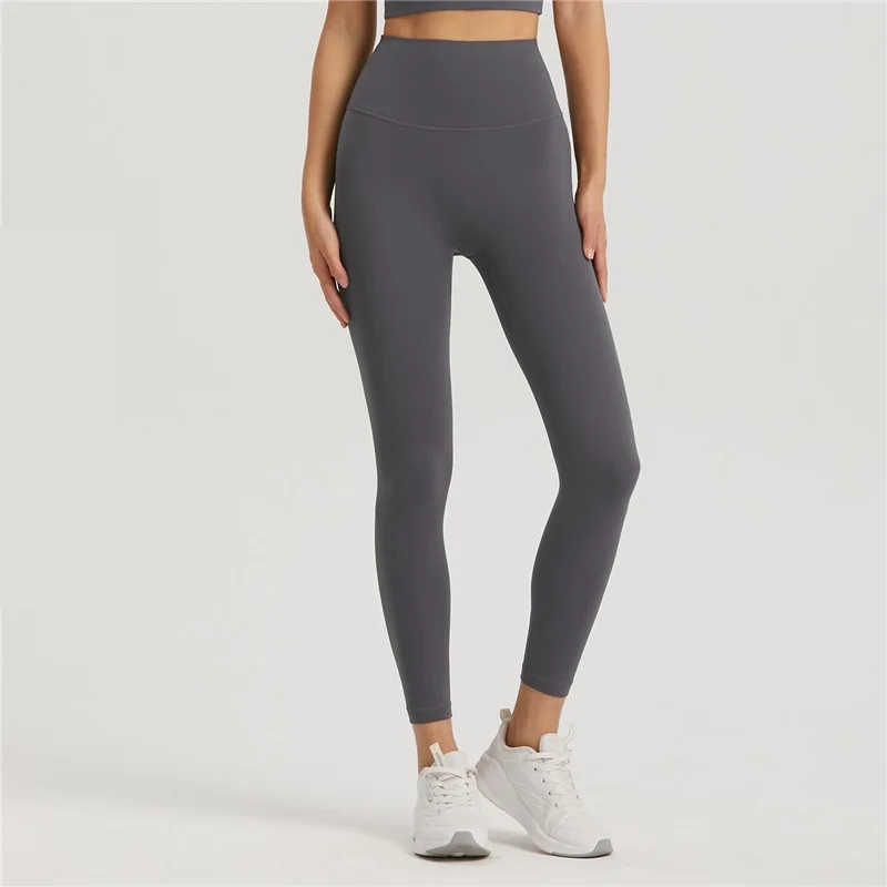 Solid Color4.0 Women Yoga Leggings Athletic Tight Hight Waist Sport Pant back waist pockets Gym Workout Training Jog Compression