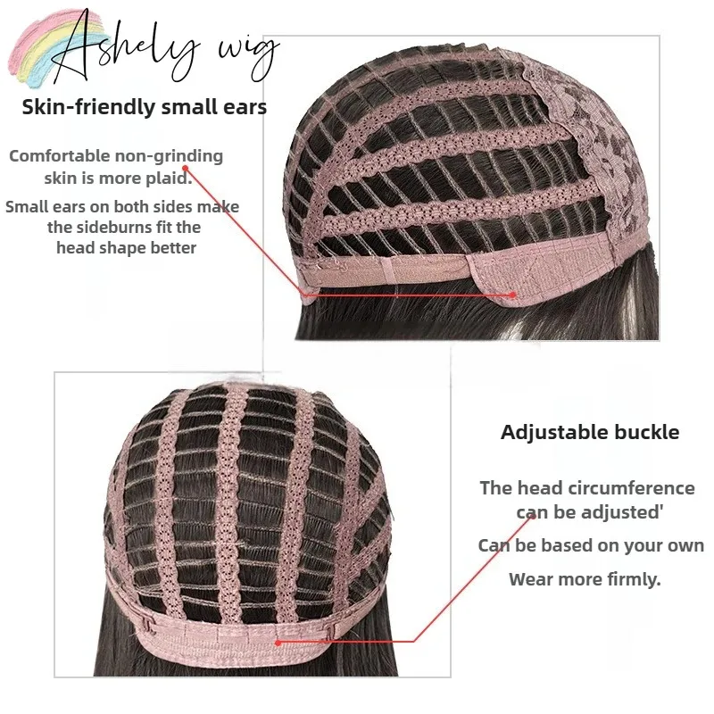 黒かつらショートストレート 14 インチヘアウィッグ前髪ヘッドバンドかつら高温繊維合成かつらロリータペルーケファム