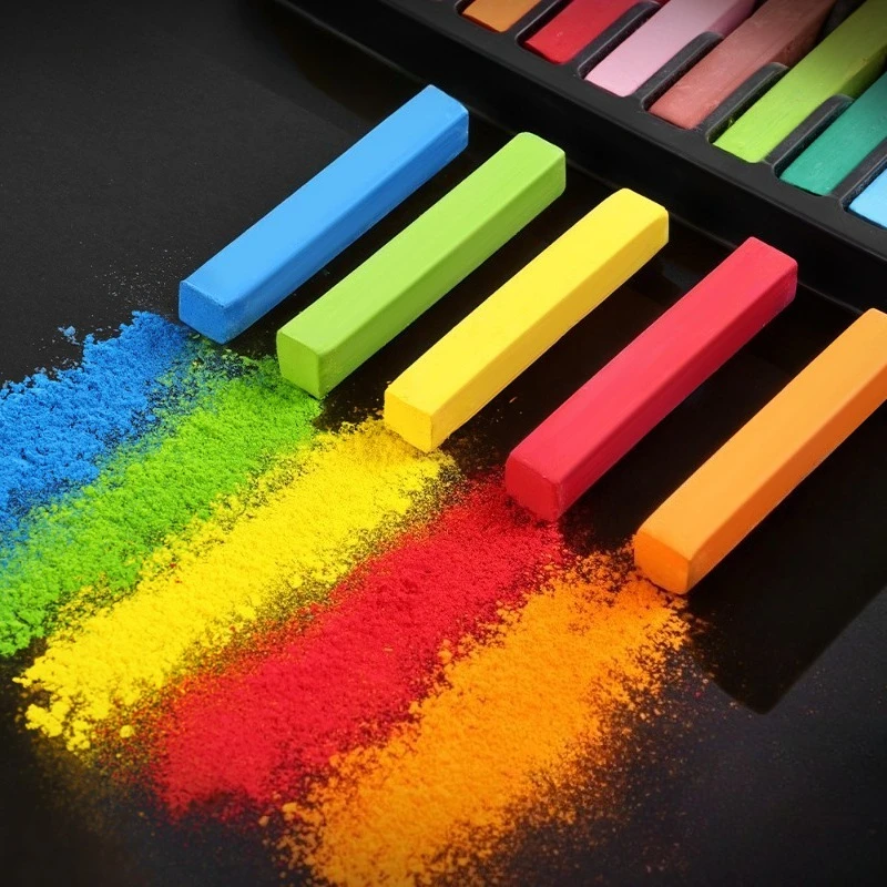 24/36 Colors Water-Soluble Soft Pastel Chalk Sticks Vibrant Pigment Color Powder Stick for Drawing & Coloring Art Supplies