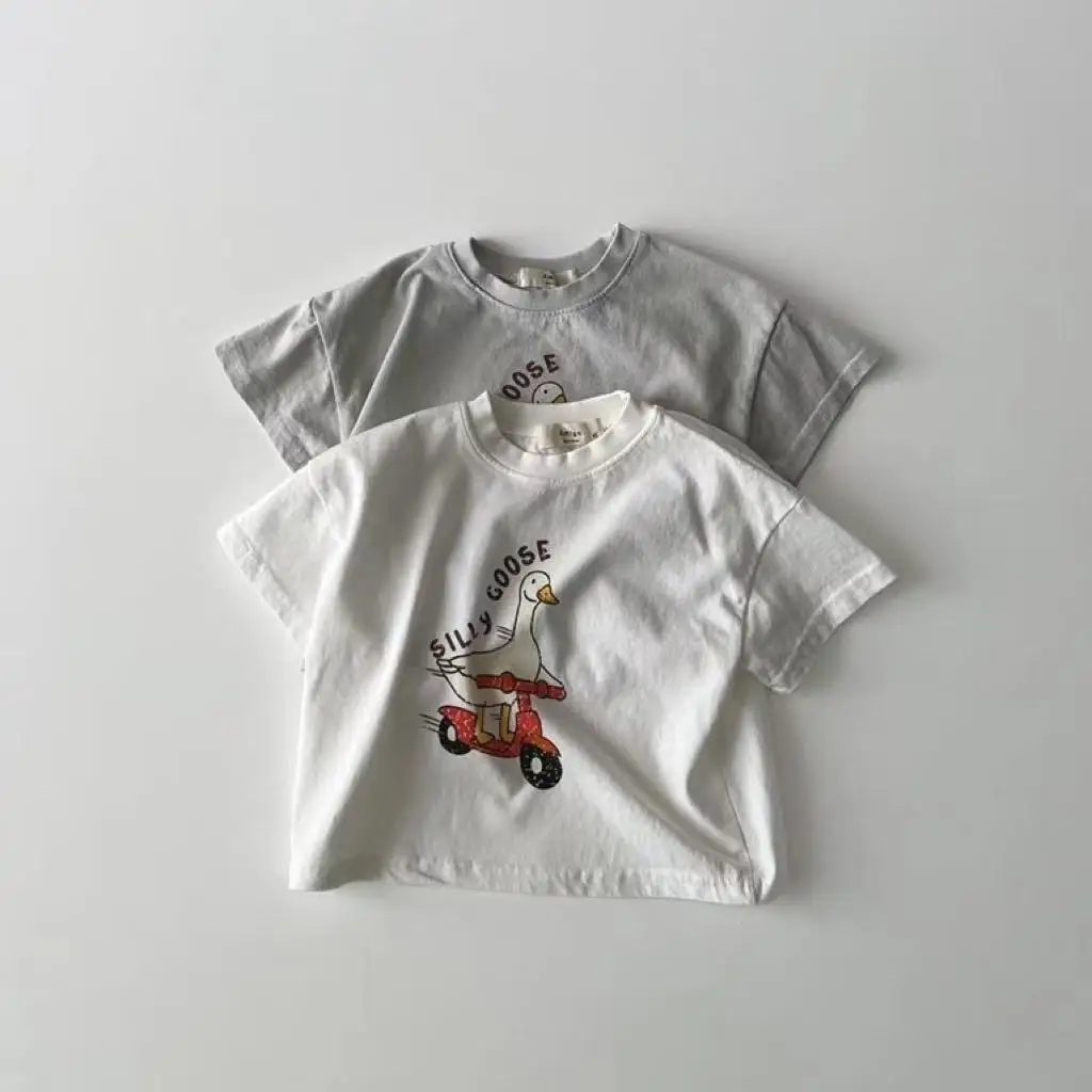 2026 Summer New Baby Short Sleeve T Shirts Infant Cute Cartoon Print T Shirts For Boy Girl Cotton Tee Children Casual Tops