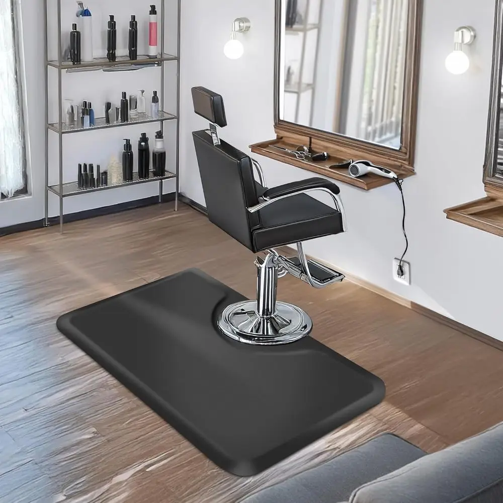 2-Pack 1/2 Thick Anti-Fatigue Floor Mat for Barber Shop - Black