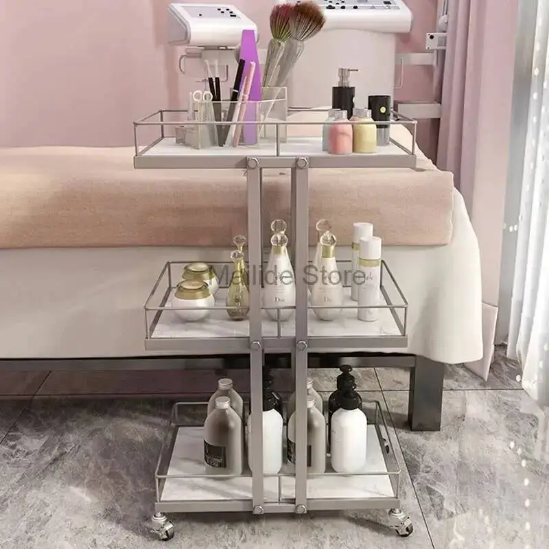 Chariots en fer minimalistes modernes de luxe pour Salon, meubles légers, support Mobile pour Salon de beauté, chariot à outils multicouche, chariot de rangement pour la maison