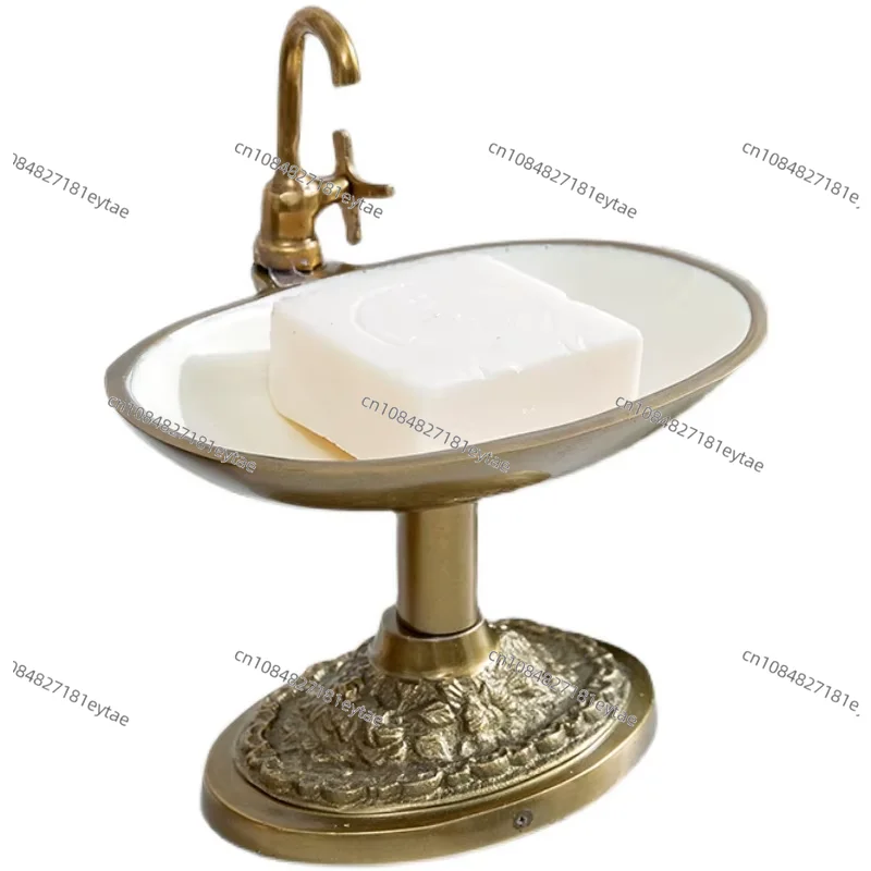 Vintage creative brass soap box, bathroom washbasin, jewelry rack, soap holder