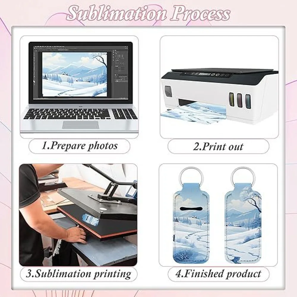 60PCS Neoprene Material Sublimation Lipstick Holder Fringe Design Blank Sublimation Surface Keychain Lipstick Sleeve