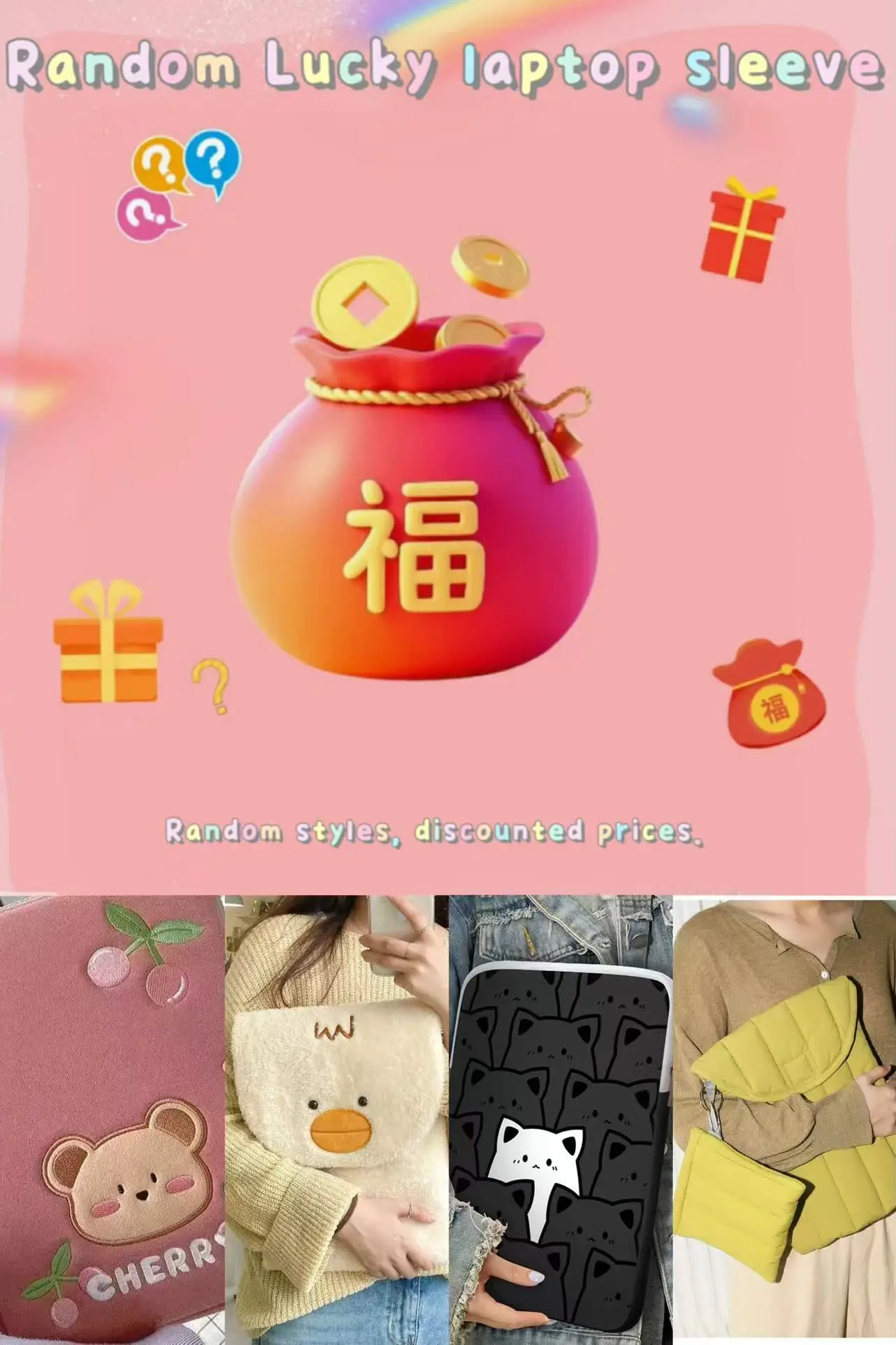 Ins Custodia per laptop carina Custodia per trasporto 11 12 13 14 15 15.6 16 pollici Cover per cartoni animati MacBook Air Accessori per iPad Borsa per computer da donna