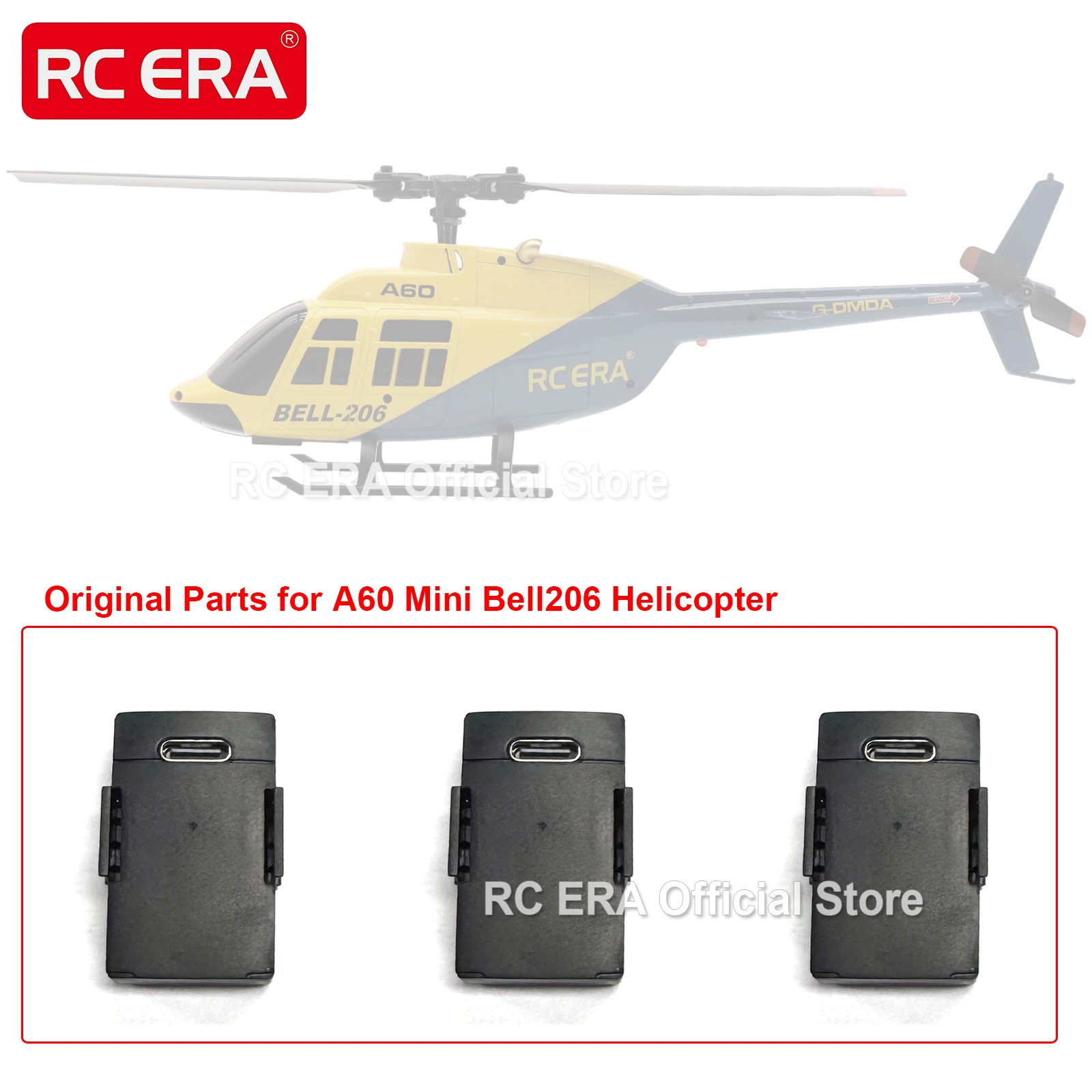RC ERA Original 3.7V LiPo Battery for A60 Mini BELL206 RC Helicopter