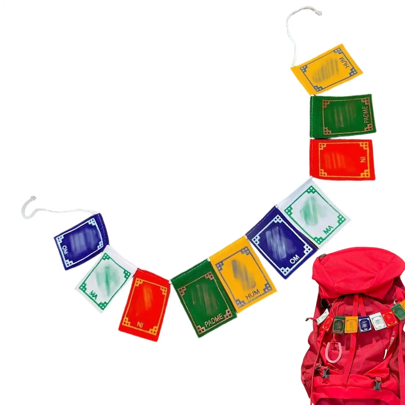 Drapeau de prière tibétain aux 5 couleurs élémentaires, artisanat traditionnel fait main, affirmation spirituelle pour la famille, les amis, les enfants, les festivals et la maison