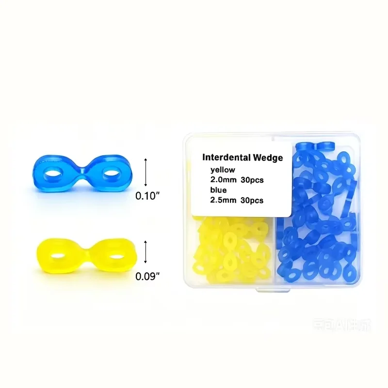 60pcs Lab Elastic Rubber Fixing Wedges Separator Lab Interdental Silicone Wedge Lab Matrix Matrices Tools
