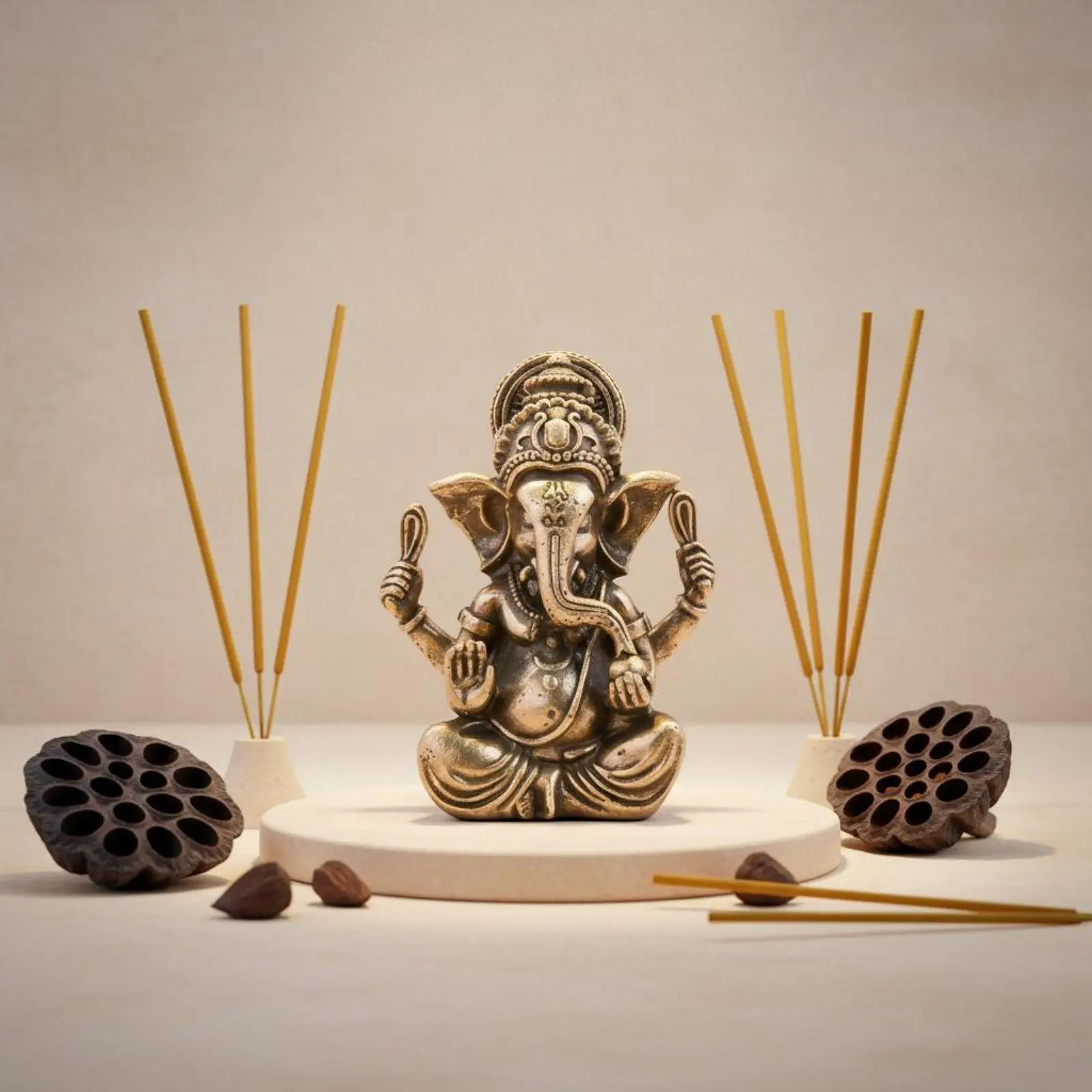 Hindu Deity Ganesha Figurine Decorative Buddha Statue for Bookshelf Temple Car Ornament - view 2