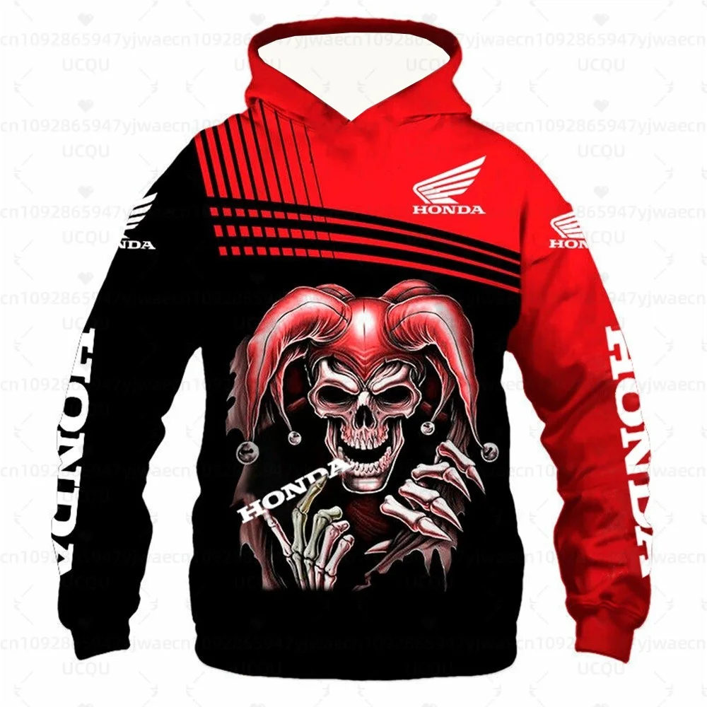 الخريف والشتاء هوندا ثلاثية الأبعاد طباعة دراجة نارية جيرسي مقنعين ركوب الدراجة الترابية وسباق الجبال الرجال النساء المدرعة هوديي