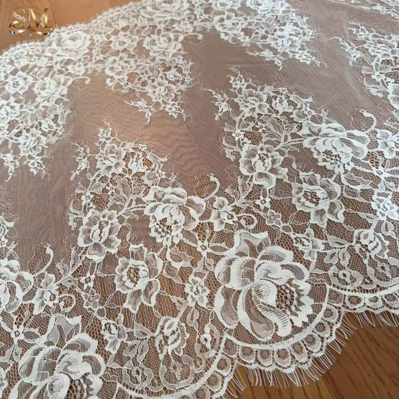 3 M New High Quality Non Elastic Eyelash Lace Embroidery Lace Fabric DIY Wedding Dress Clothing Dress Decoration Accessories