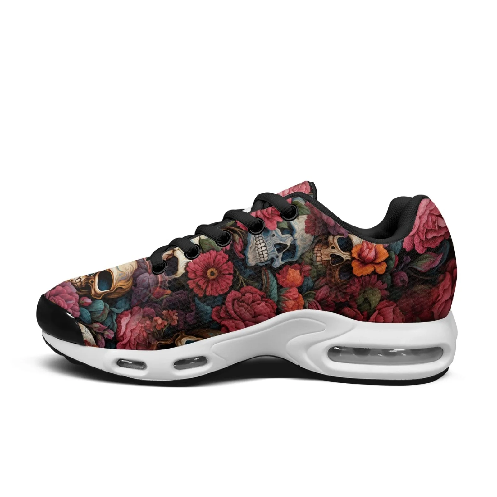 PENSTROLL Floral Skull Print Comfort Air Cushion Tennis Sneakers Tennis Shoes for Men Walking Jogging - view 5