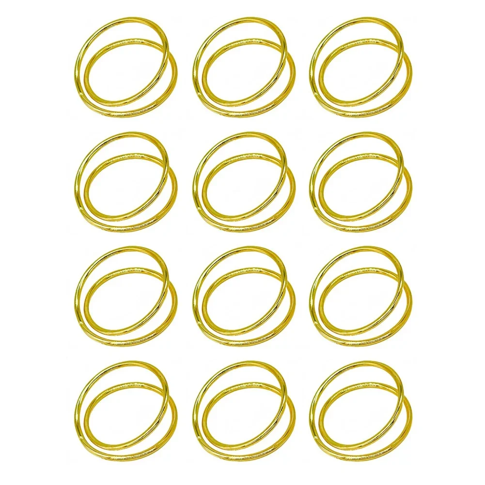 Set of 12 Gold Napkin Holders Metal Spiral Rings for Enhancing Table Decor at Weddings Family Meals and Gatherings