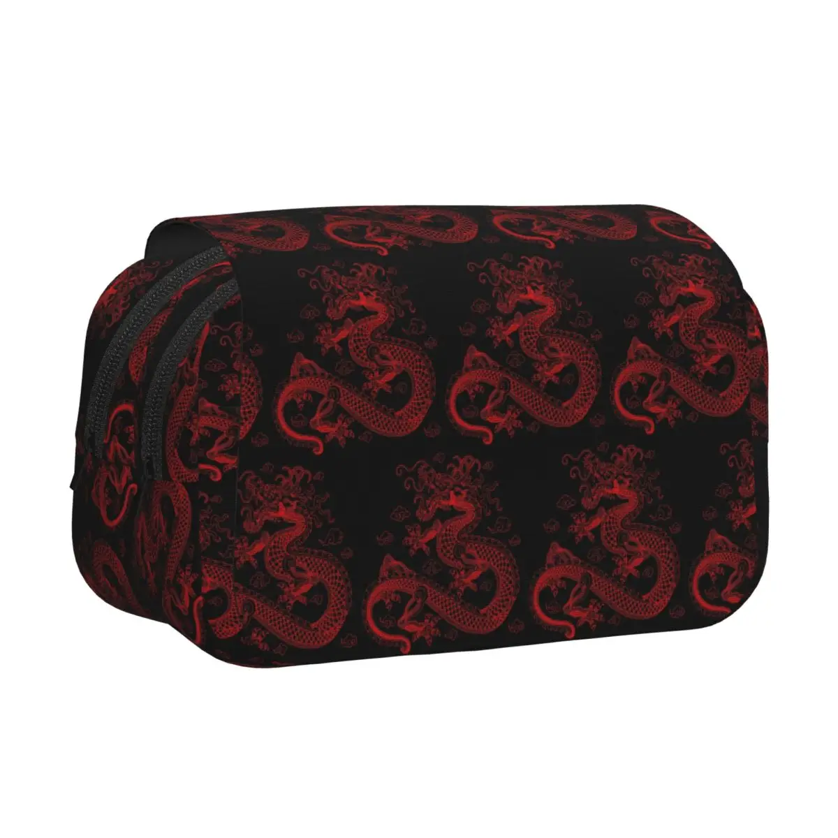 Red Chinese Dragon Pencil Cases Pencil Pouch Hard Shell Leather Large Capacity Pen Box Pencil Bag for Boy Girl Gifts