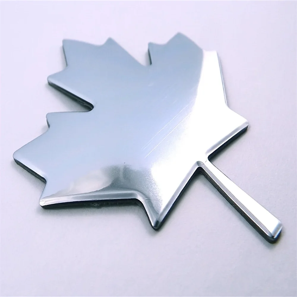 Maple Leaf Canada Chrome Finish Decal Emblem 3D Sticker Car Motorcycle Bike 2.7' Flexible
