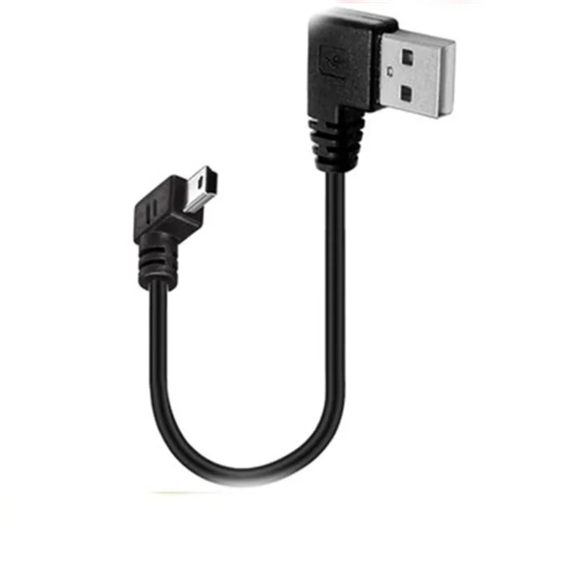 Przewód USB Mini męski 90 stopni lewy kątowy do USB męski kabel prostopadły synchronizuj dane Charge 0.2m