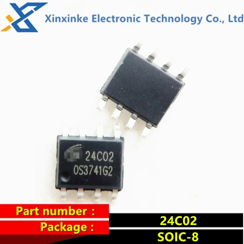 50PCS HK24C02 SOIC-8 Marking: 24C02 EEPROM Memory IC Original New